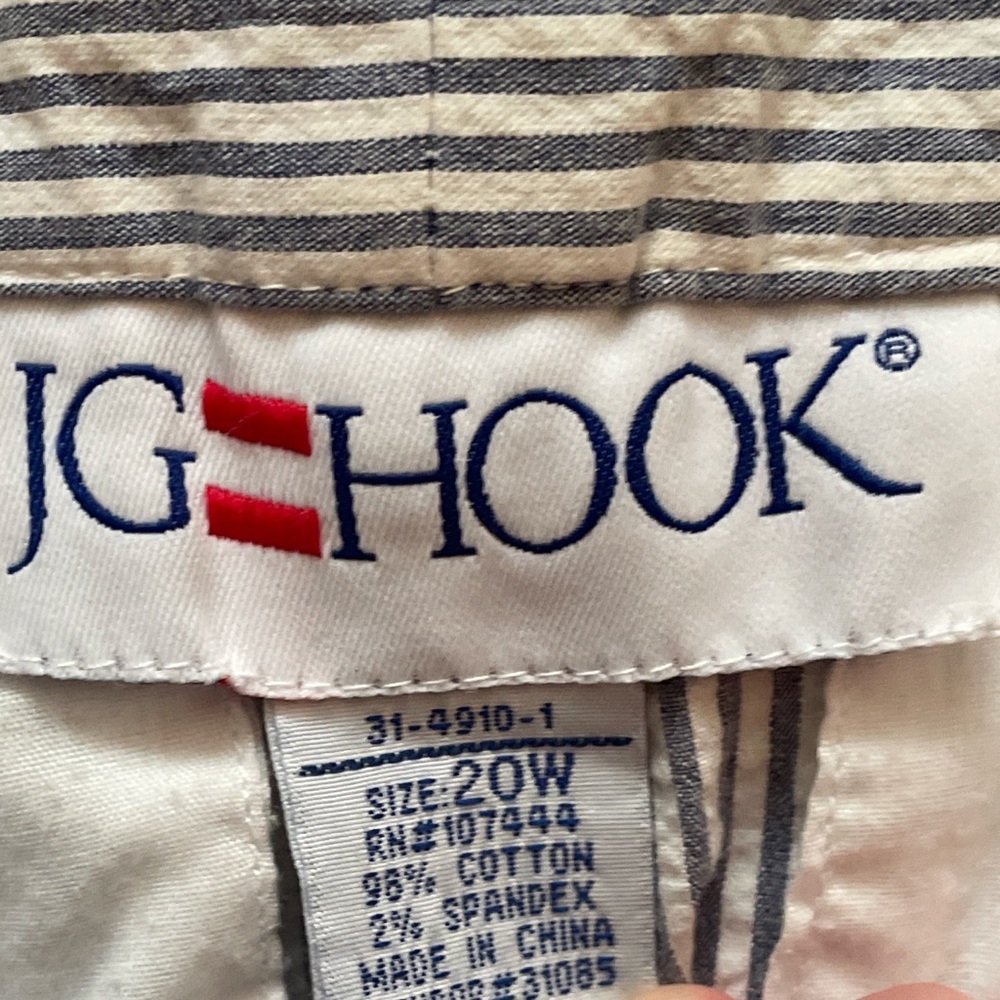 Blue and White Seersucker JG Hook plus size Pants